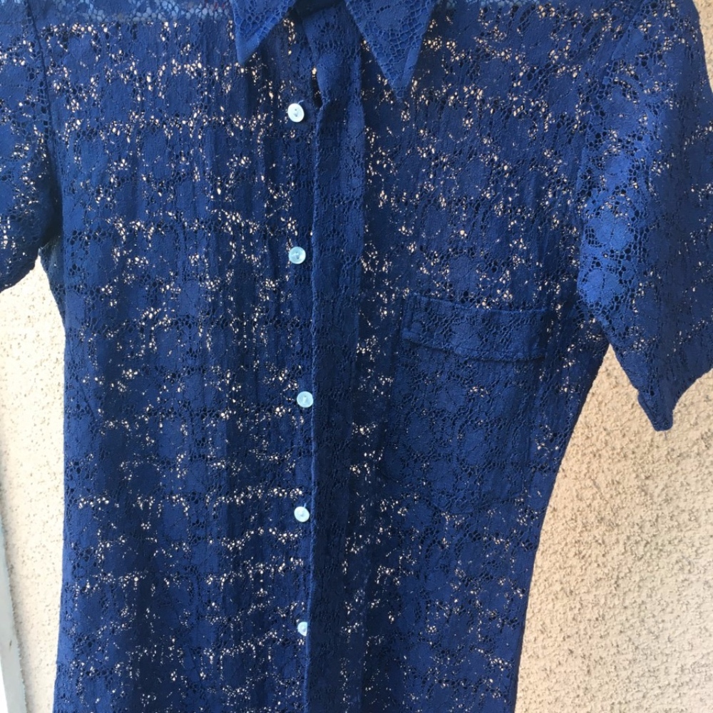 Vintage Lace Button Down Blouse